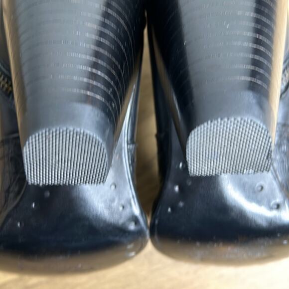 Allens Boots Black Goat Leather Reptile Cowboy Boots Bootie Size 8 - Picture 13 of 16